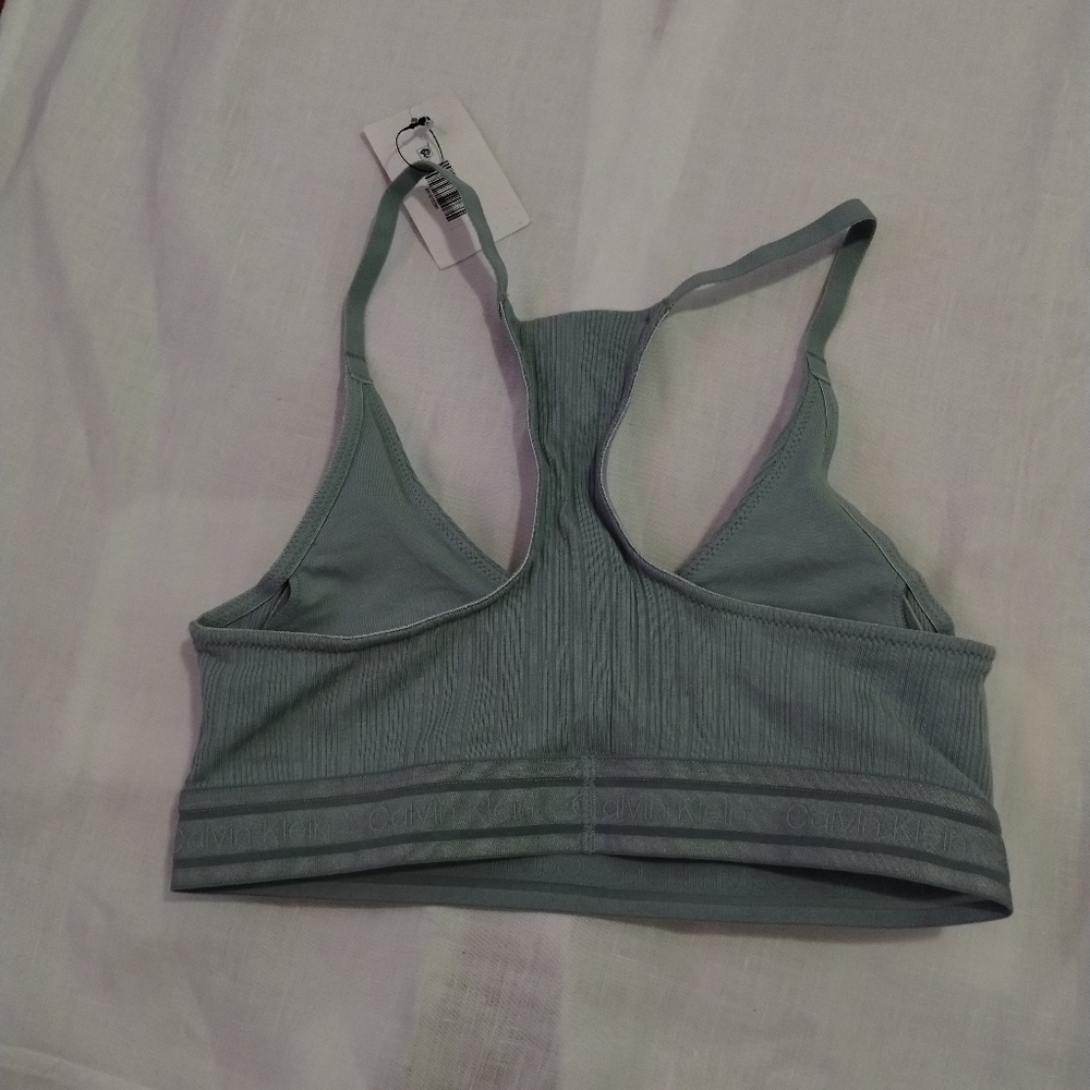 Calvin Klein Ribbed Racerback Sports Bra Seamless Women's S - Picture 4 of 5